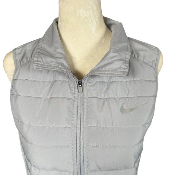 Nike Running light bluish gray sleeveless zip up puffer vest women's size small - Picture 5 of 11